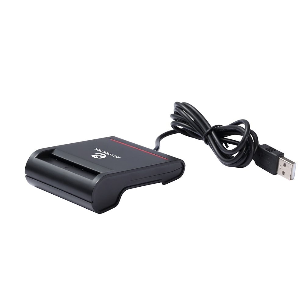 Zoweetek 12026-2 Easy Comm USB EMV Smart Card Reader Writer with Driver CD For ISO 7816 EMV Chip Tags SIM /ATM / IC / ID Cards. 