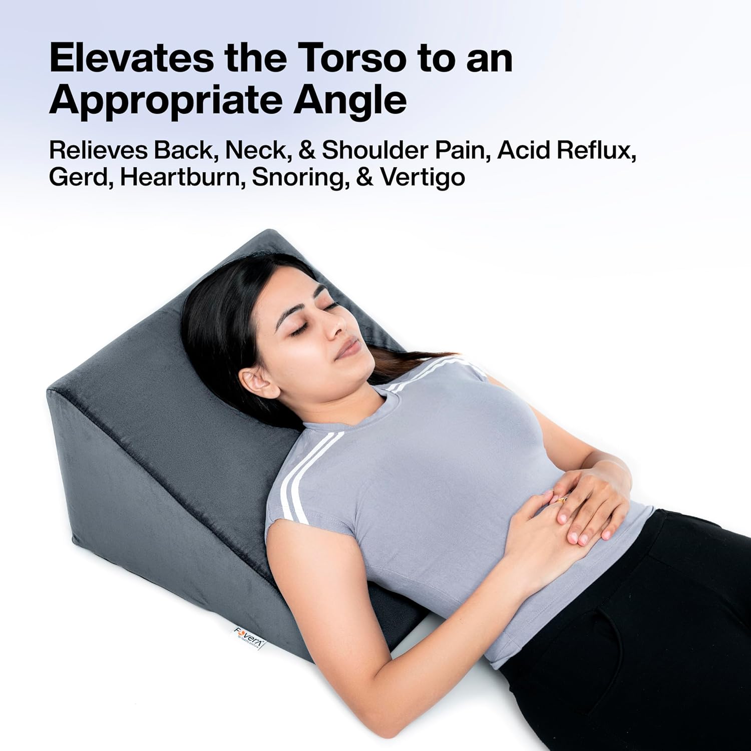 GALAXY Wedge Pillow Memory Foam | 2 Years Warranty | Orthopedic Wedge Cushion for Back Support, Sleeping, Leg Elevator, Pregnancy, GERD, Anti Snoring (Dark Grey, 18 x 17.5 x 11 Inch). 
