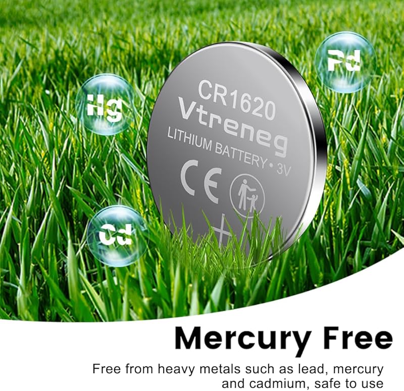 10 pack CR1620 battery, 1620 3V lithium coin button battery for key fob Airtag watch car remote battery. 