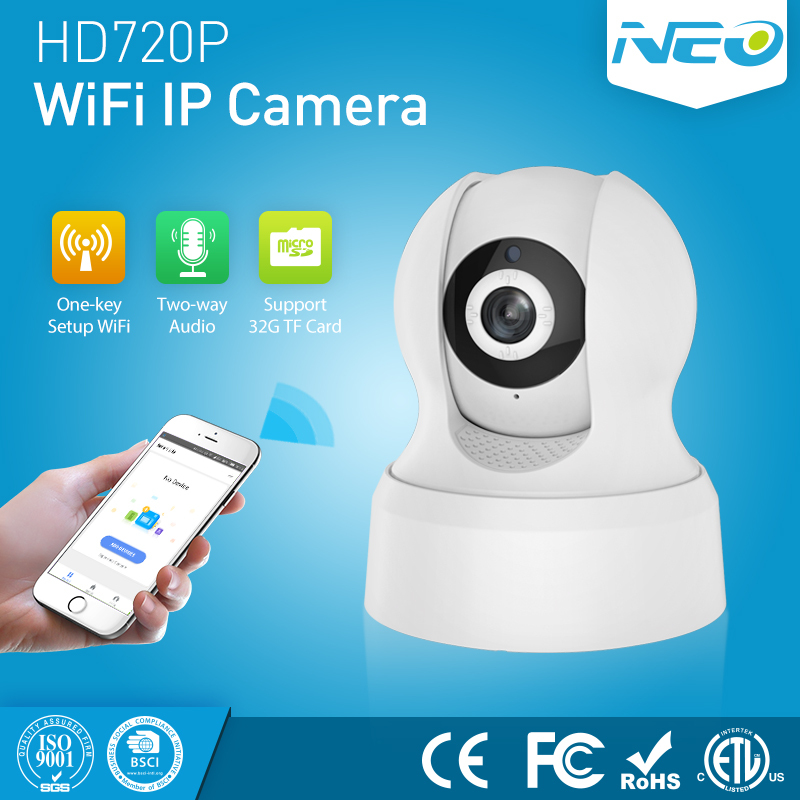 NEO COOLCAM Smart Home Automation Wi-Fi IP Camera Wireless HD 720P Network Night Vision Camera Work with Alexa Echo Simple Fidelity design. 