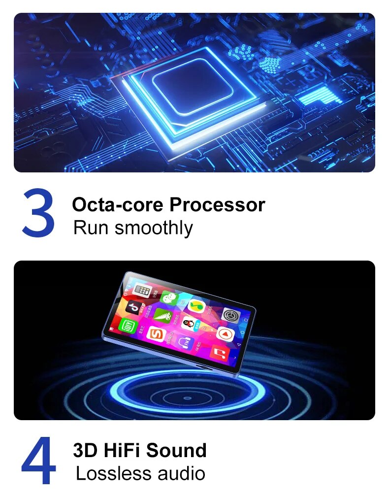 Yophoon NEW WiFi MP4 Player Android 8.1 MP3 Music Player Bluetooth Walkman Spotify Player/Pandora/Tidal/Deezer. 