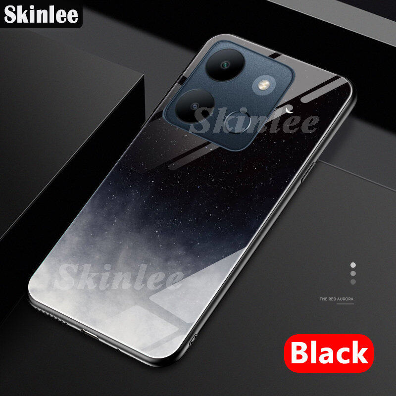 Phone Case for Tecno POP 7 Back Cover Tempered Glass Back Cover Starry Sky Design Cases Casing Hp for Tecno POP 7 Cover Cases Shell Mirror Glass