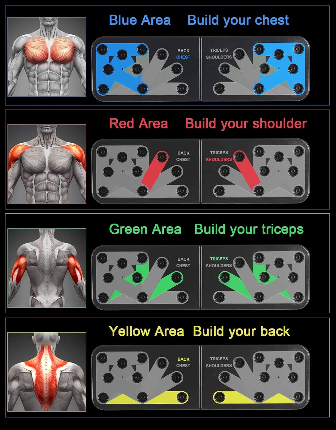 9-In-1 Foldable Push Up Board Multifunction Push-Up Rack. 