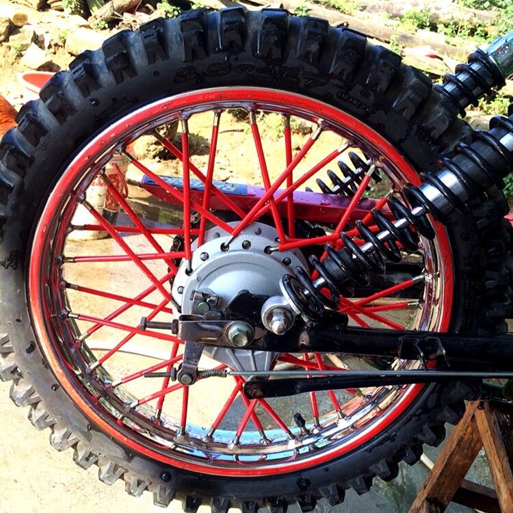 【VisioN Shop】purple-72 Motorcycle Pitbike dirtbike Spoke Cover Rim Protector Wrap DR250R DJEBEL250XC. 