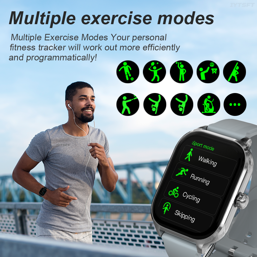 LAXASFIT Smart Watch 2.01” HD Screen Bluetooth Voice Call Multi Sport Mode Heart Rate Sleep Monitoring Smart Watch for Men Wome. 