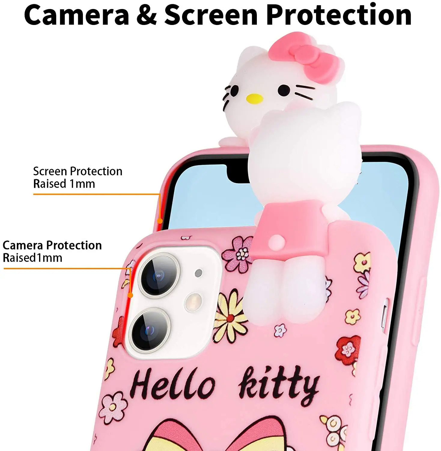 【Pioneer Gong】Hello Kitty For Samsung Galaxy A10s A20s A30 A50 A70 A12 A11 A71 A51 A52 A22 A02s A32 A72 A13 A53 A03s A14 Case With Holder Rope. 
