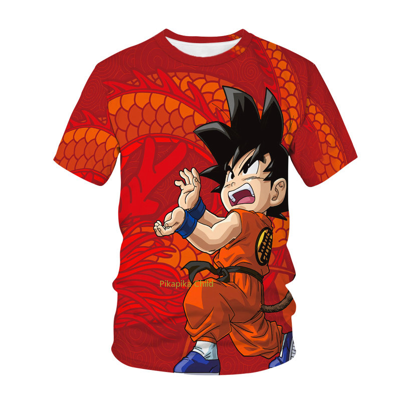 Anime Dragon Ball Son Goku 3D Print Kids T Shirt Summer Fashion Casual T-shirt Boy Girl Unisex Children's Clothing Tshirt Tops. 