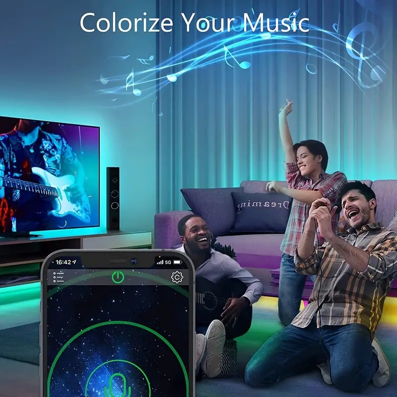 RBG Lights 2 Meter LED Light Strip RGB 5050 Color Changing LED Light Kit Super Bright Flexible Light Strip with 24keys Remote/Bluetooth App Control for Home Decor,Room Decor,Party Decoration TV Lighting Bedroom lighting Wall Lighting. 