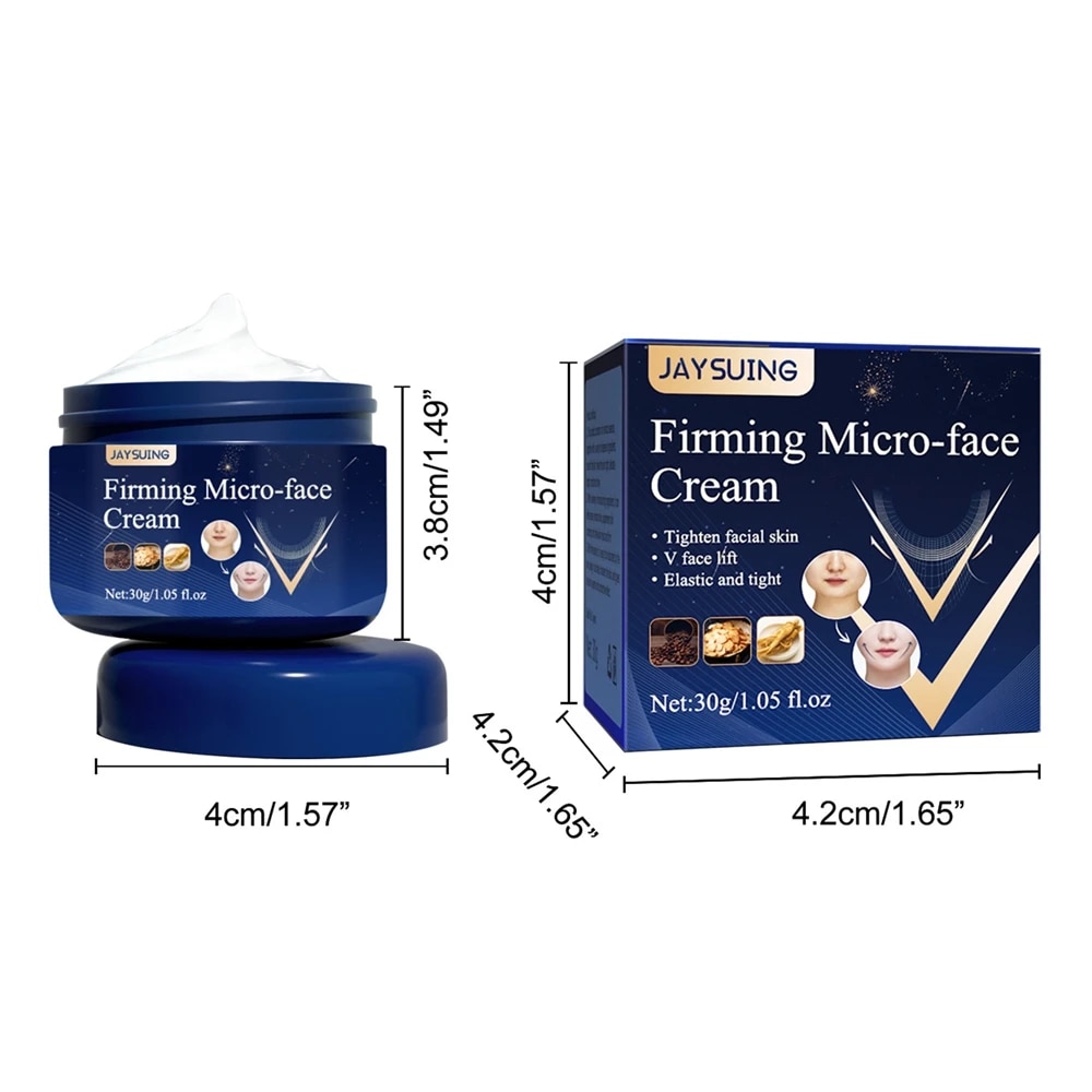 30g Firming Micro-Face Cream Masticatory Muscles Jowls V Line Shape Fat Burning Anti-Aging Lifting Slimming Skin Tighten Elastic Vnce Lncei. 