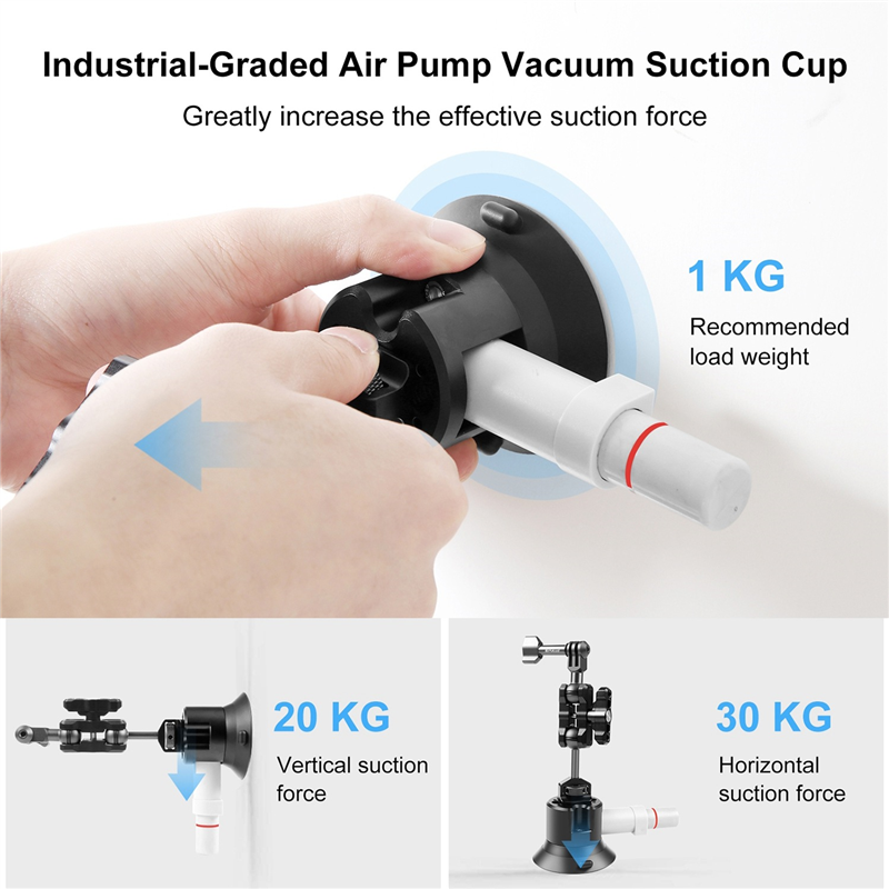 PULUZ Car Suction Cup Mount Action Camera Mount For GoPro Hero 11/10/9/8 Bracket 3Inch Dual Rotatable Ballheads. 