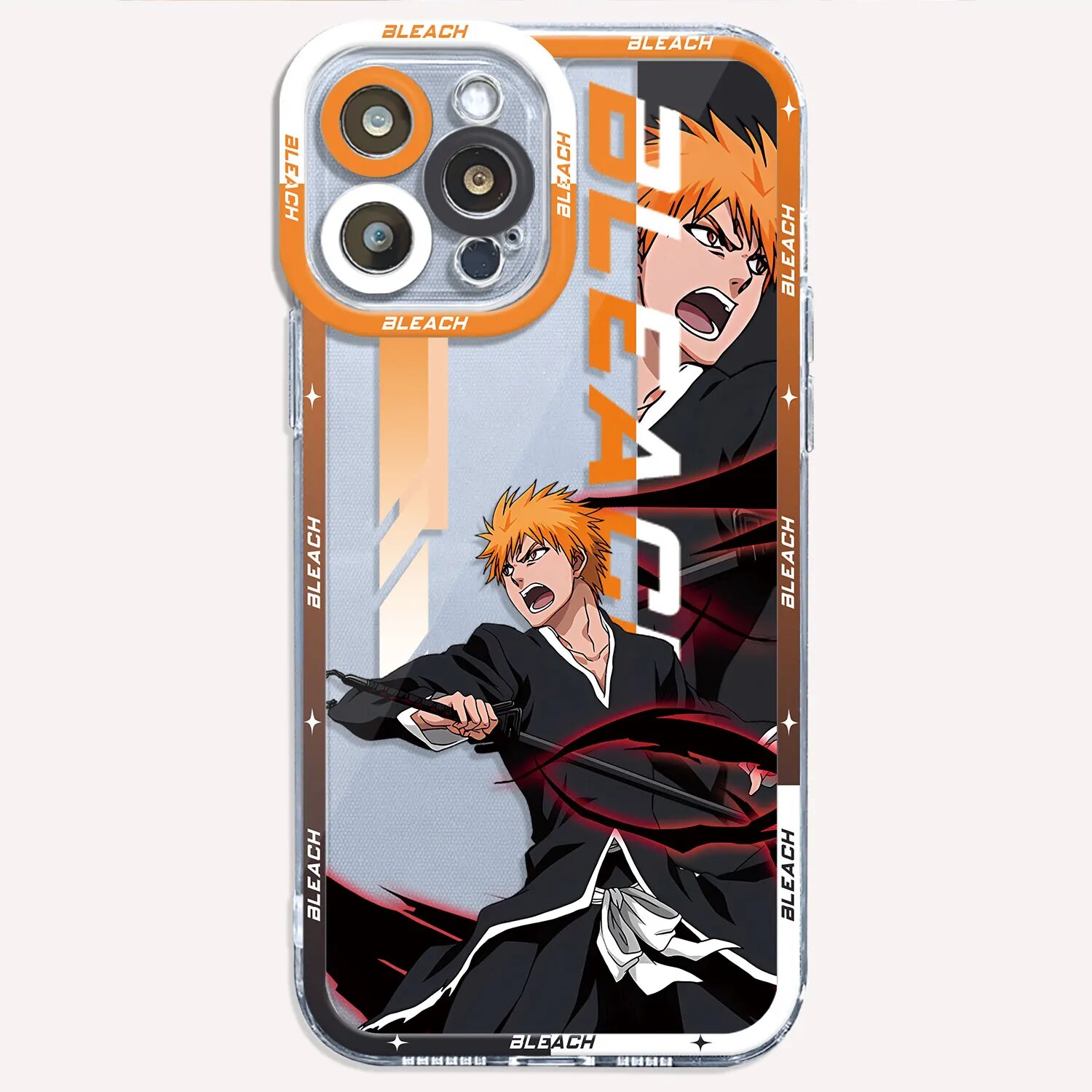 Bleach Kurosaki Ichigo Case for iPhone 7 6s 13 Pro Max 14 15 Plus 11 Pro X XR XS SE 8 12 Mini 12 Pro Cover Transparent Soft. 