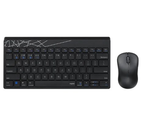 RAPOO 8000GT USB Support Bluetooth Wireless 2.4G Office Mute Mouse Keyboard set 1300 DPI 87 Keys for Mice Compute PC. 