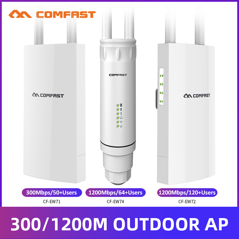 Comfast 300M/1200M Outdoor Access Point Wireless WiFi Extender 2.4G/5GHz AC1200 Wide-Area Router WiFi Antenns Street AP. 