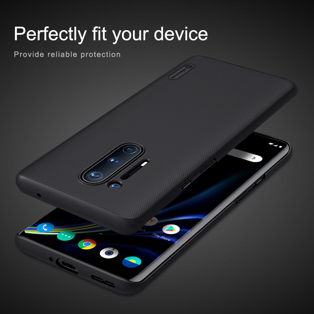 Nillkin ( 1 + 8 pro) oneplus 8 pro এর জন্য সুপার ফ্রস্টেড শিল্ড হার্ড কেস কভার-কালো (Back Case Cover For Smartphone). 