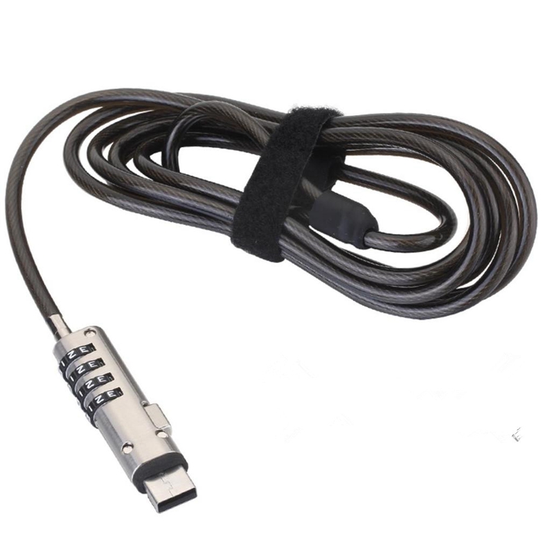 4 Digital Universal Lock USB Laptop Security Cable Lock for Computer. 