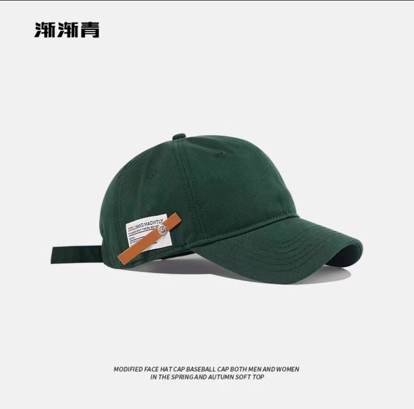 Original retro versatile English small leather label cap, women's casual baseball cap, men's soft top simple coffee hat