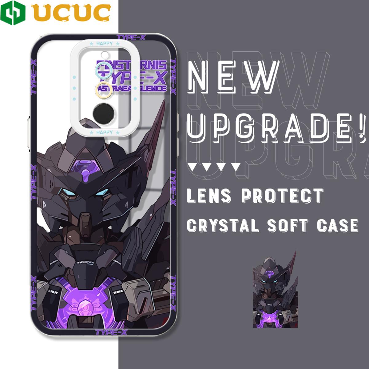 UCUC for Redmi 8 Back Cover Mobile Suit Gundam Transparent Crystal TPU Soft Case Full Lens Protection Ultra Thin Drop Resistant Phone Case