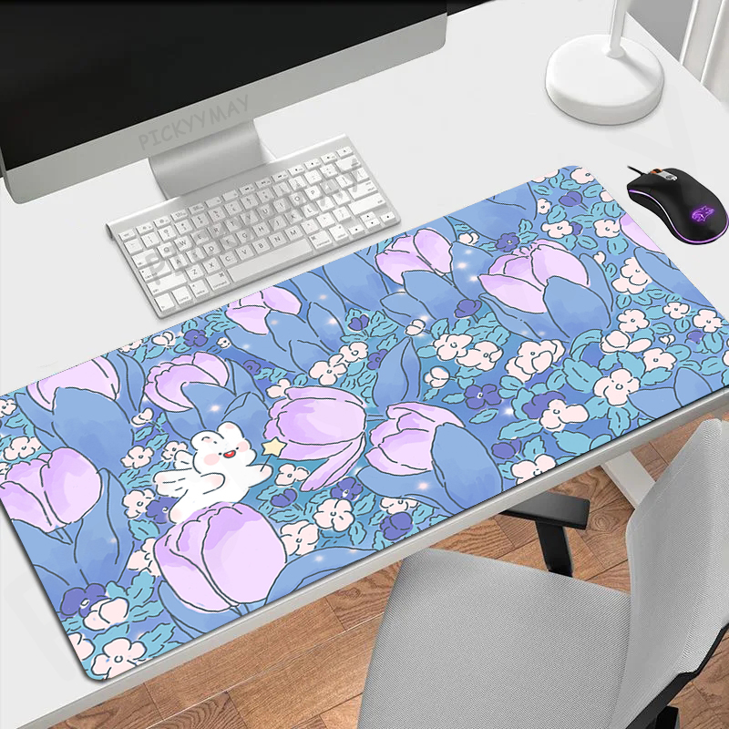 Yellow Baby Duck Mouse Pads Gaming Mousepad Kawaii Gamer Mouse Mat Keyboard Mats Desk Pad Mousepads XXL 90x40cm For Computer. 