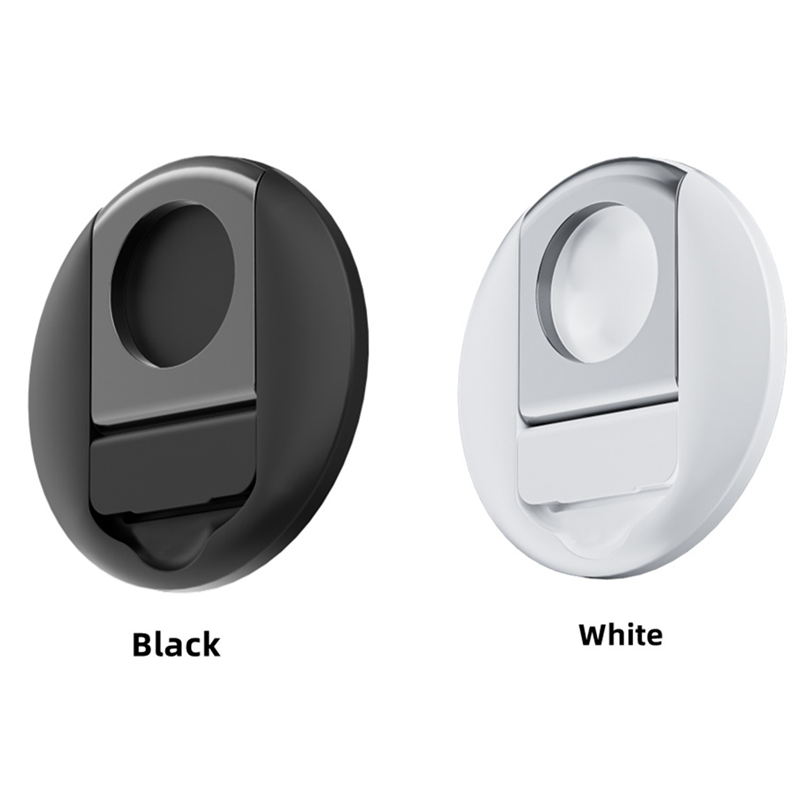 Magnetic Mobile Phone Holder for MacBook for MagSafe Continuity Camera Mount Round Ring Support Kickstand Black. 