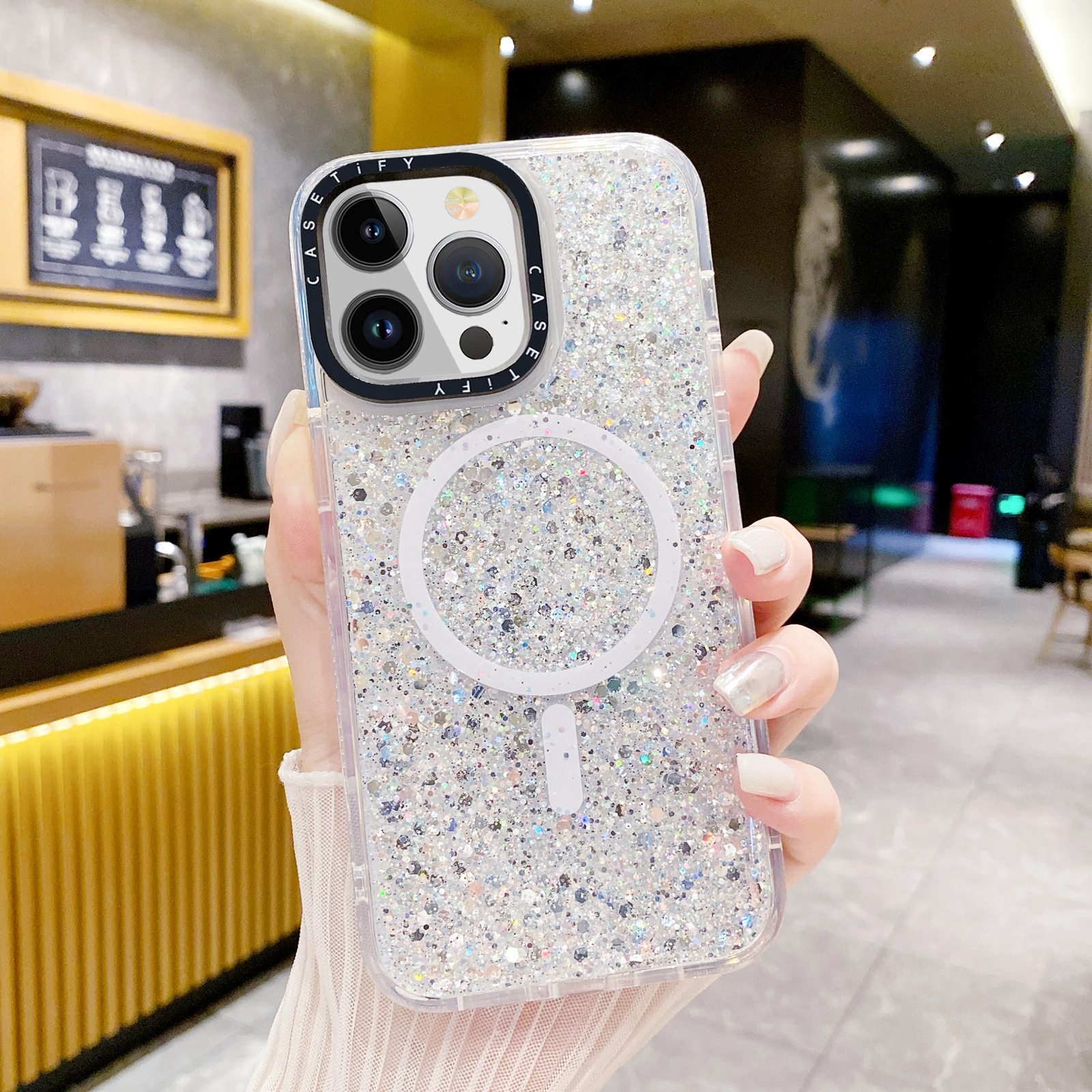 （COD Available)Gold Armor MagSafe Glitter Epoxy Phone Case For iPhone 15 Pro Max/iPhone 15 Pro/iPhone 15/iPhone 15 Plus. 