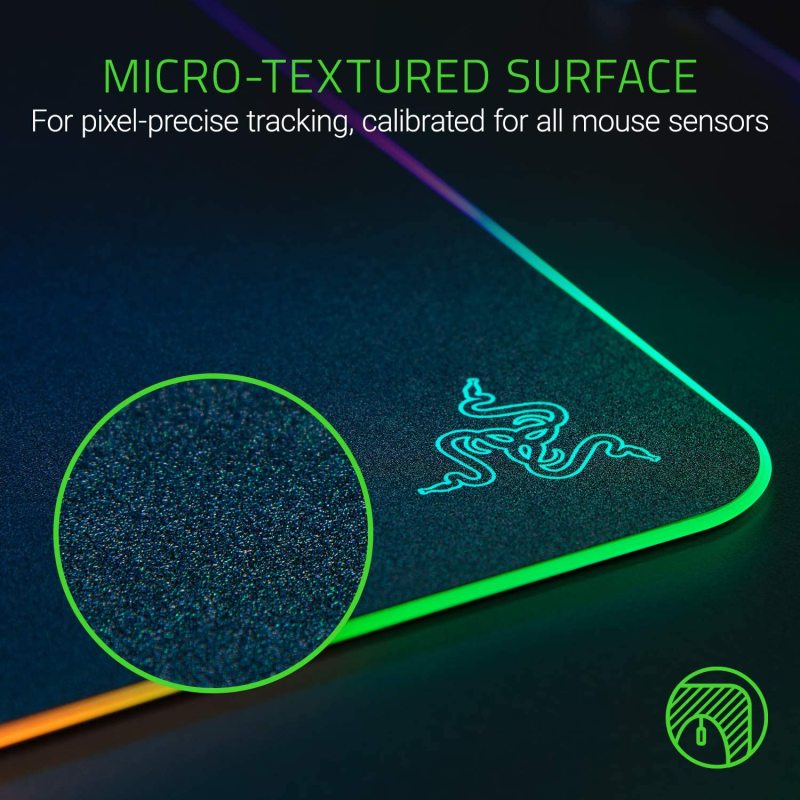 Razer Firefly V2 - RGB Gaming Mouse Pad - Customizable Chroma Lighting - Built-in Cable Management - Balanced Control & Speed - Non-Slip Rubber Base. 