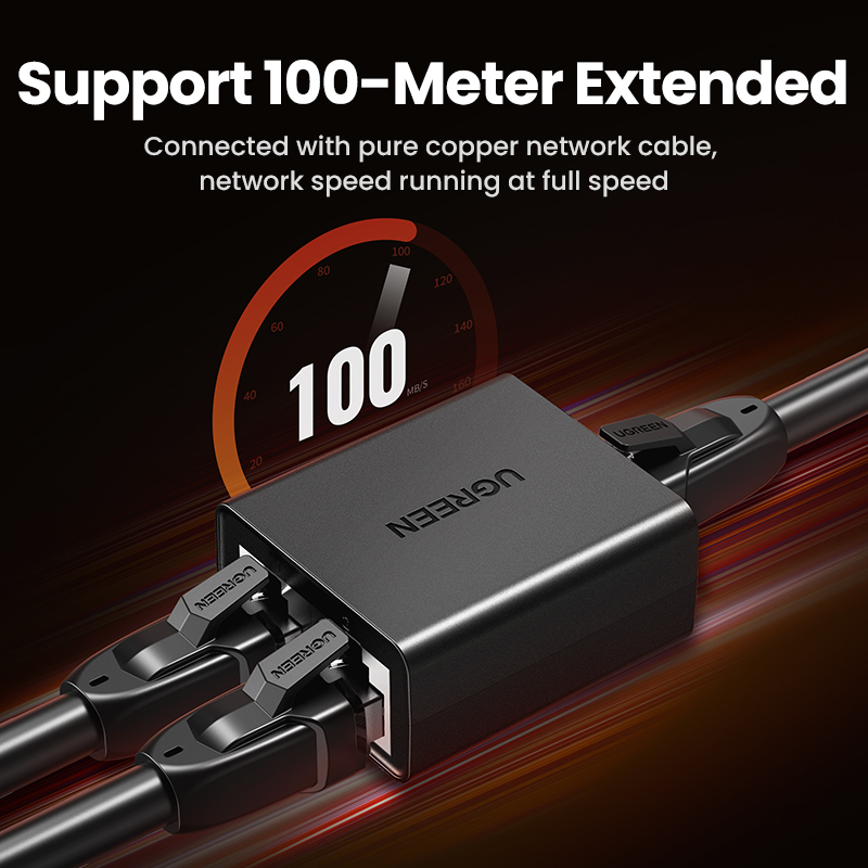 UGREEN RJ45 Splitter 1 to 2 Ethernet Adapter Internet Network Cable Extender RJ45 Connector Coupler for PC TV Box Router Cat6. 