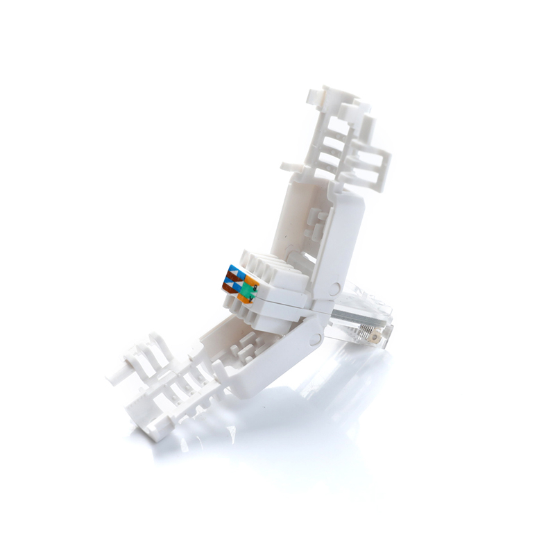 No Crimp Ethernet Cable Tool-less Crystal Head Plug CAT6 RJ45 Connector. 