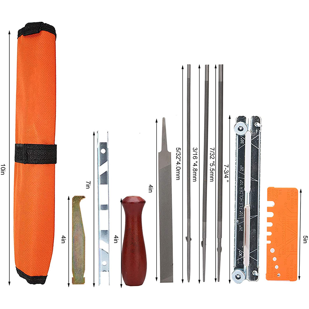 10 Piece Chain Saws Sharpening File Kit, for Sharpening Saw Chains. 