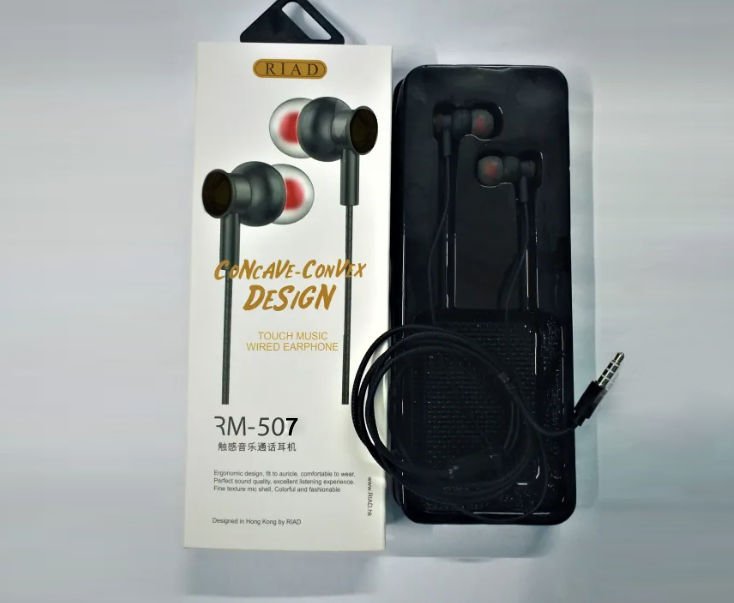 RIAD CONCAVE CONVEX TOUCHMUSIC WIRED HIGH QUALITY EARPHONE RM -507. 