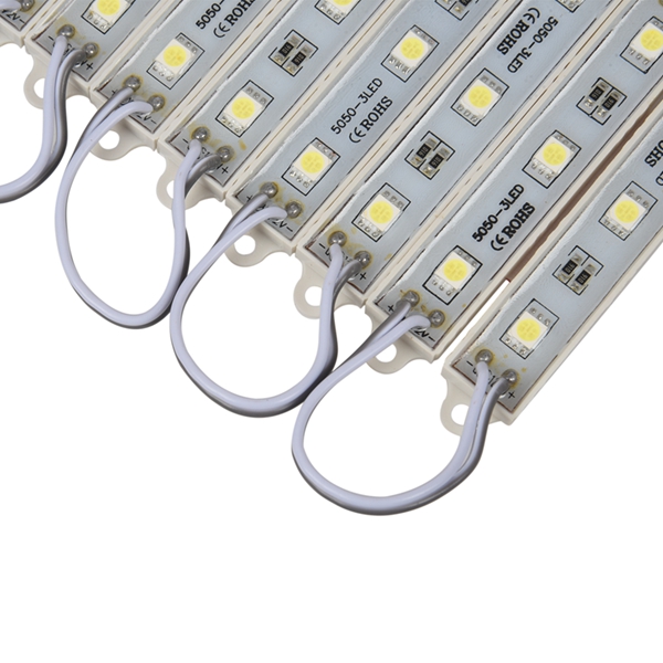 1*10pcs 5050 SMD 3 LED Module LED Strip String Light Waterproof DC 12V Cool White. 