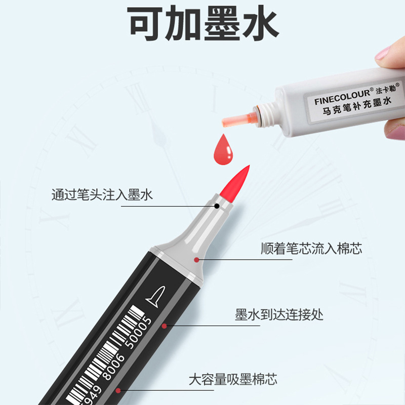 Fakal marker pen one, two, three or four generations of painting, animation students, painting design, soft head skin tone marker, single pen. 