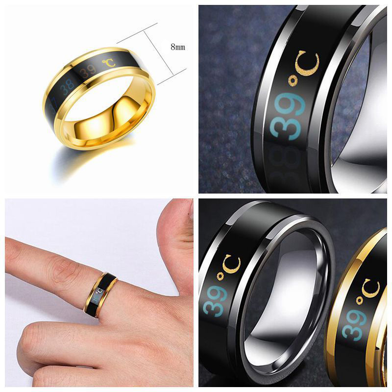 Temperature Ring Titanium Steel Mood Emotion Feeling Intelligent Temperature Sensitive Rings Waterproof Jewelry. 