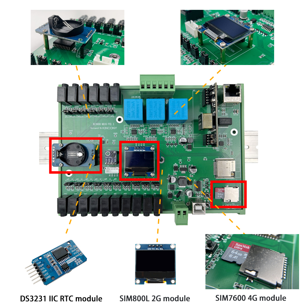 KC868-M16v2 ESP32-32UE Ct Clamp Energy Meter Power Monitor RJ45/WiFi ESPHome Tasmota Arduino IDE SD Card SSD1306 IIC RTC Module. 