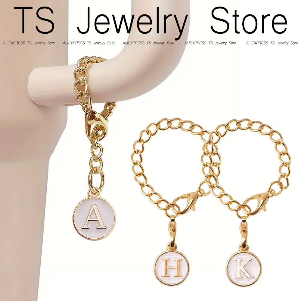 Simple 26 Initials Chain Handle Letter Charms For Stanley Cup Water Bottle Women Men Valentine'S Day Gifts