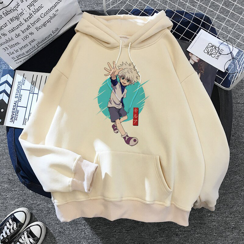 Cute Mens  hunterxhunter  Hoodies Hunter X Hunter Men Women Pullovers Hoodies Sweatshirts Killua Zoldyck Hisoka 90s Anime Hoody. 