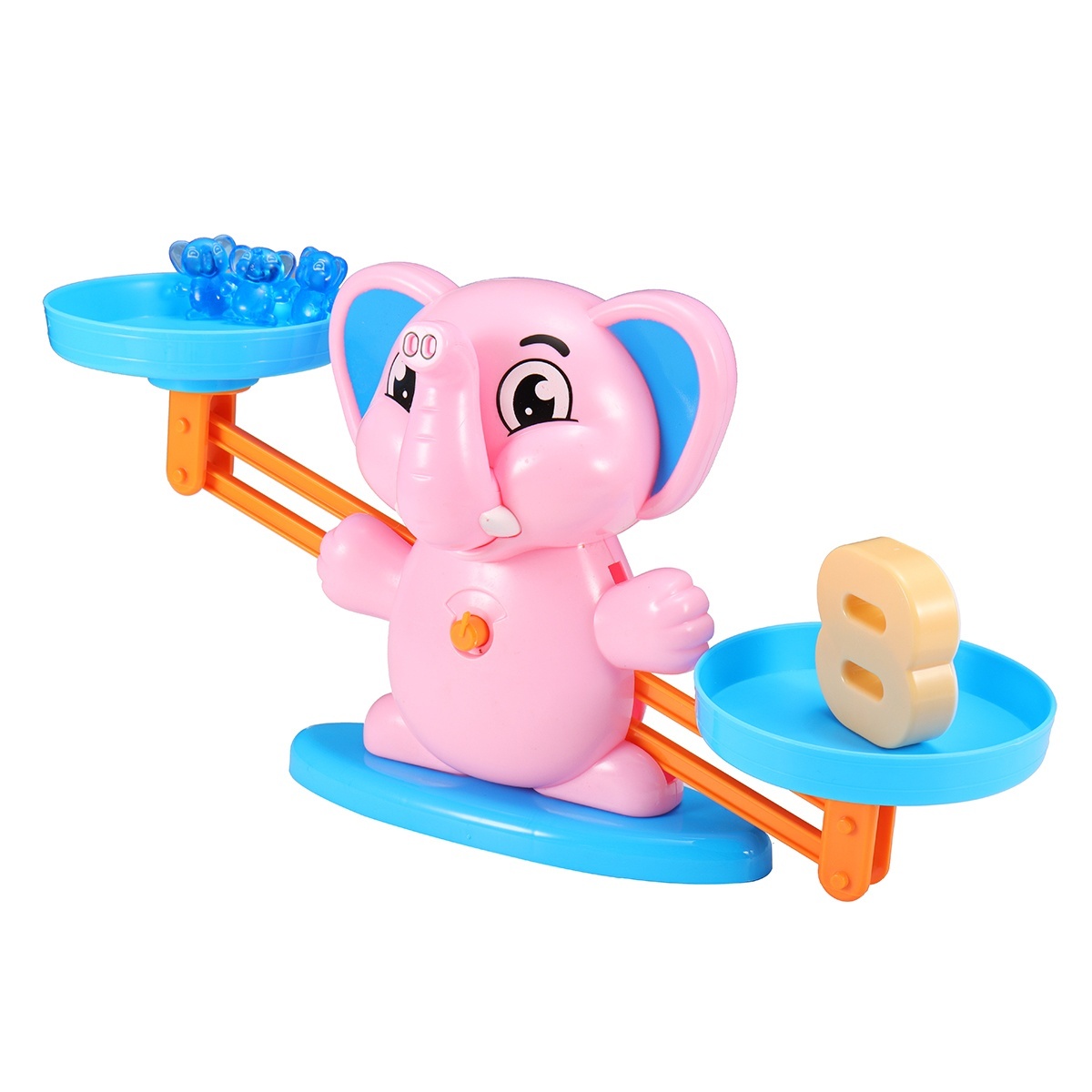 63PCS 60 Questions Full Set Transparent Mathematical Balancing Scale Arabic Numbers Toy for Kids Preschool Toddler Games Kindergarten. 