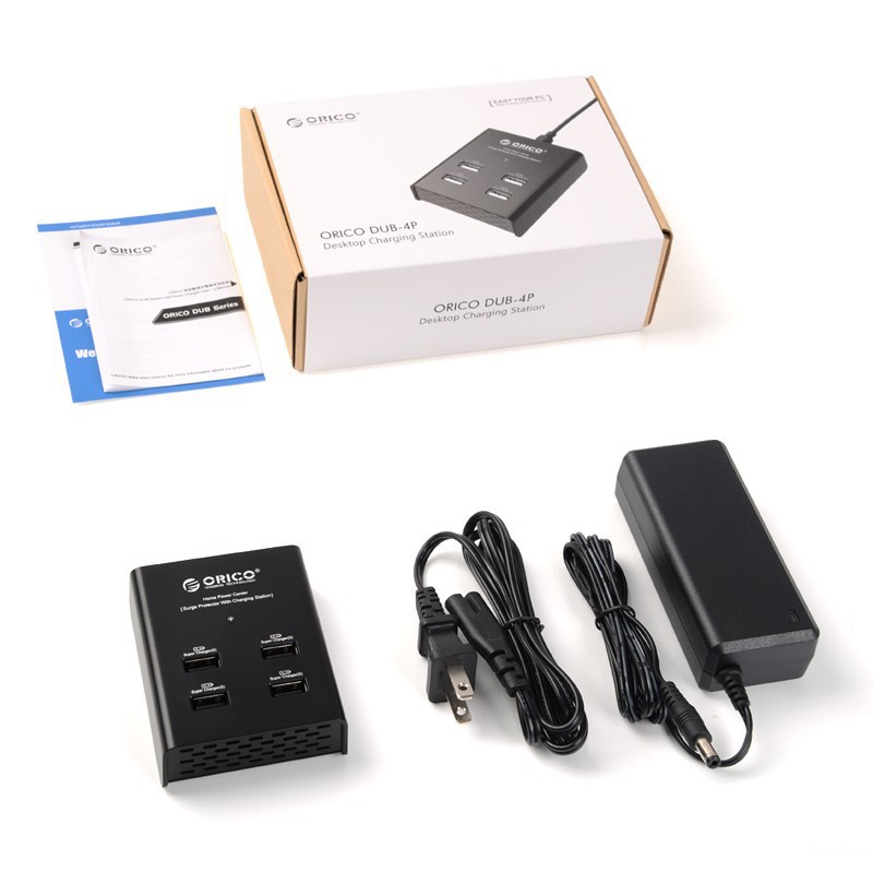 ORICO 4 Port USB Charger With Power Adapter Home Power Center Surge Protector With Charging Station For Phone Tablet Smart Watch. 