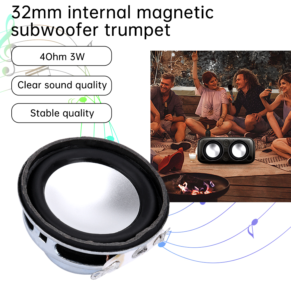 32mm Internal Magnetic Subwoofer Small Speaker 4Ω 3W Full-range Potentiometer Mini Audio Speaker. 