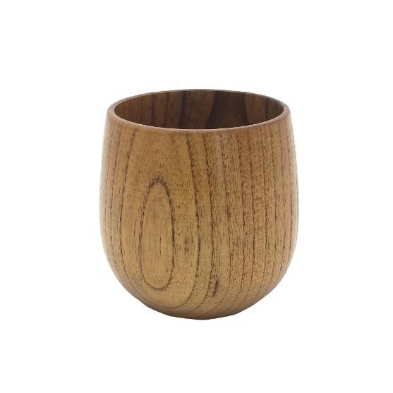 Customized handmade rubber wooden cup wooden coffee cup rubber wooden beer cup