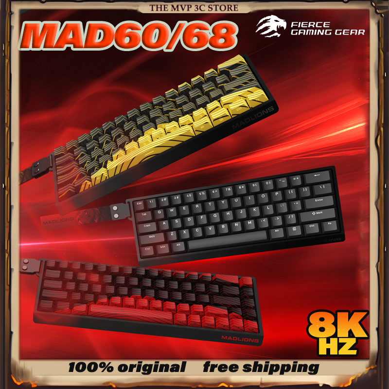 New MADLIONS MAD60 MAD68 Series Customized Magnetic Switch Mechanical Keyboard E-sport 0.04RT 8K Polling Rate 0.125ms Latency