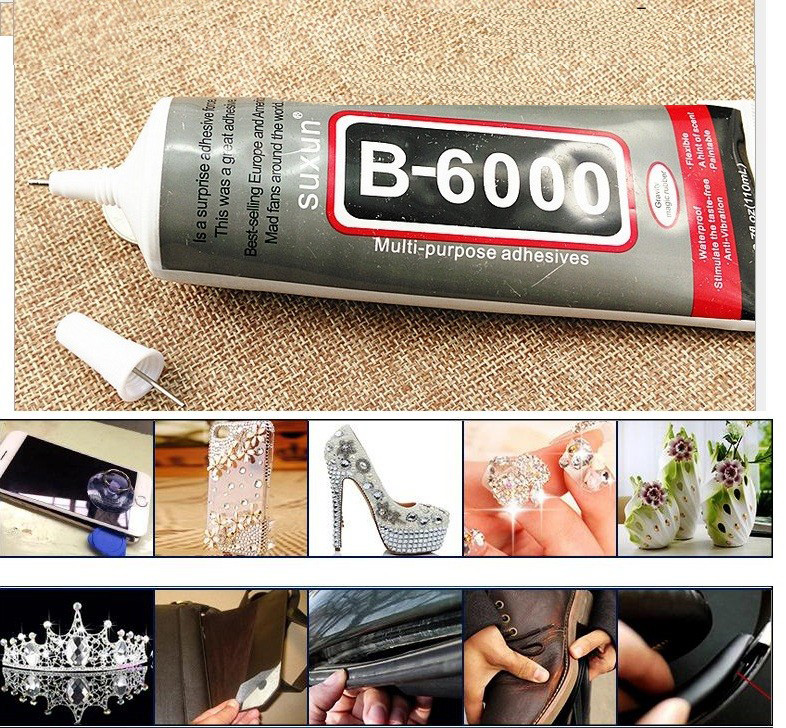 Multi Purpose B-6000 Clear Adhesive Sealant Glue for DIY Diamond Shoes Paste Jewelry Crafts Silicone Sealant Glue Thermopaste LCD Screen Replace(50ml). 