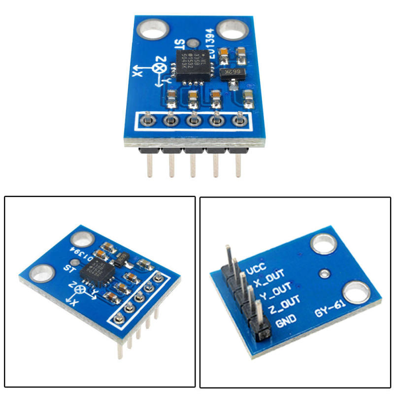 GY-61 ADXL335 ADXL 335 Accele-rometer 3-Axis 5 Pin Analog Output Module Ang-ular Tran-sducer 3V 5V For Arduino Ang-ular Sensor Ti-lt Angle Board Electrical Circuitry & Parts. 