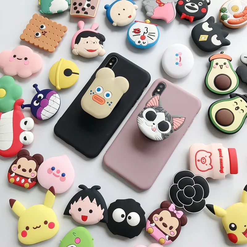 3D Cartoon Air Bag Cell Phone Bracket Pop Up Socket For Mobile Back Holder