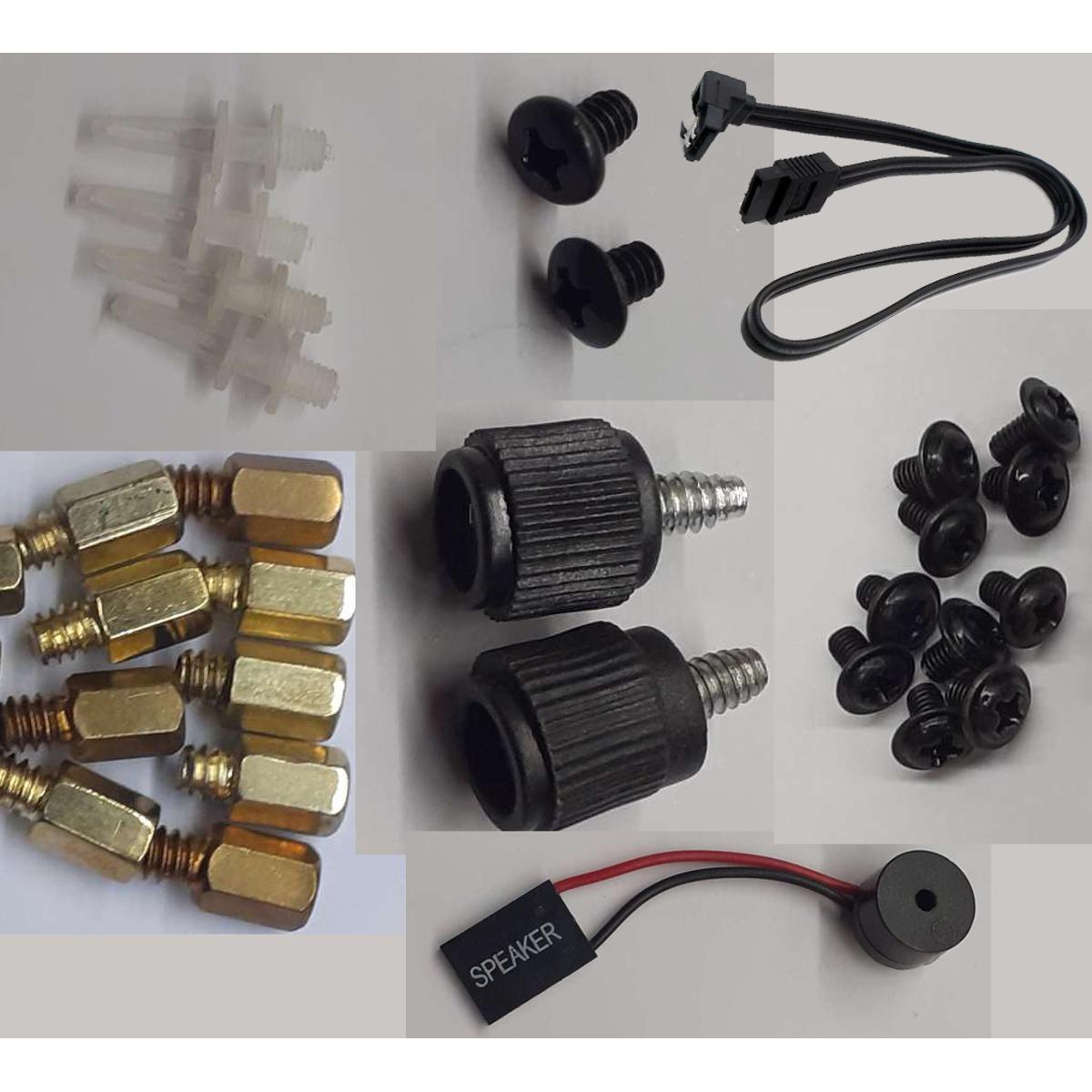 Computer Screw Pack Standoffs Assortment Kit for Hard Drive Computer Case Motherboard with SATA cable, Beef Speaker