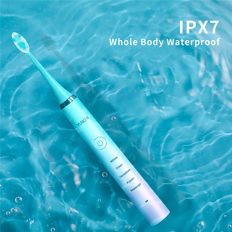 Portable Yunchi Sonic Adult's Electric Toothbrush 5 Modes 2 Mins Smart Timer USB Rechargeble 4 Hours Fast Charge Last Up 45 Days. 