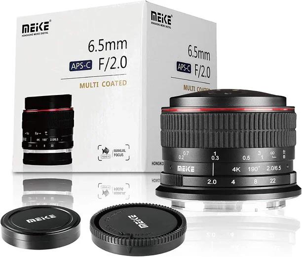Meike MK-6.5mm F2.0 APS-C Ultra Wide Circular Fisheyes Lens for E/X/EF-M/M43 Mount. 