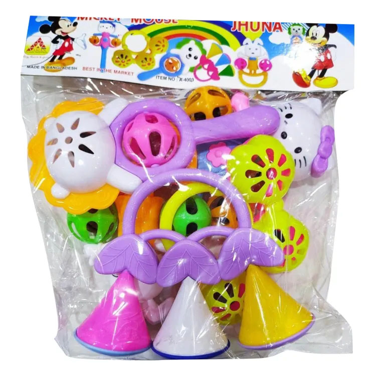 Micky Mouse Jhunjhuni Toy Set- Jhunjhuni Set for New Born Baby Sound Toy Set