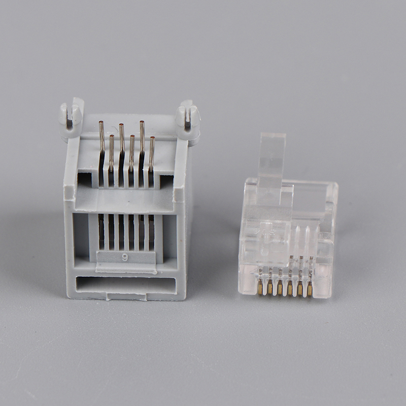 10PCS/lot RJ11 RJ12 Connector 6P6C Right buckle Left buckle Cable Plug Crystal head for Telephone DIY EV3 NXT. 