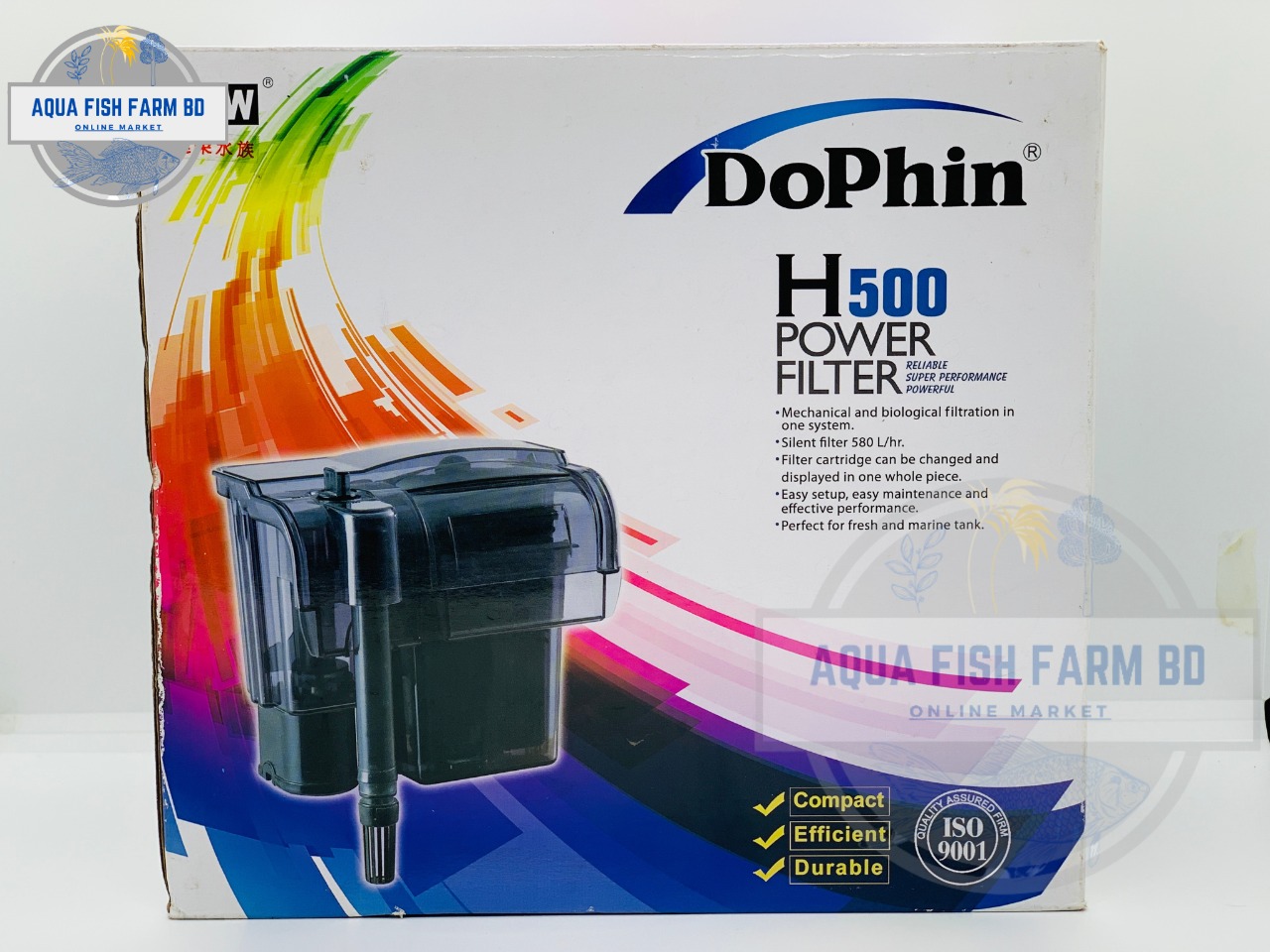 Dophin H500 Power Filter, Hang On Filter For Fish Tank