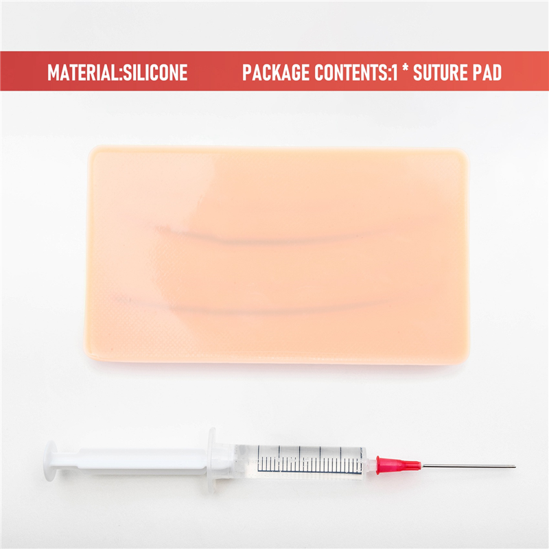 ZOROOM Iv Injection Training Pad Model, Silicone Human Skin Suture Training Model, Injection Practice Pad, 4 Veins Imbedded. 